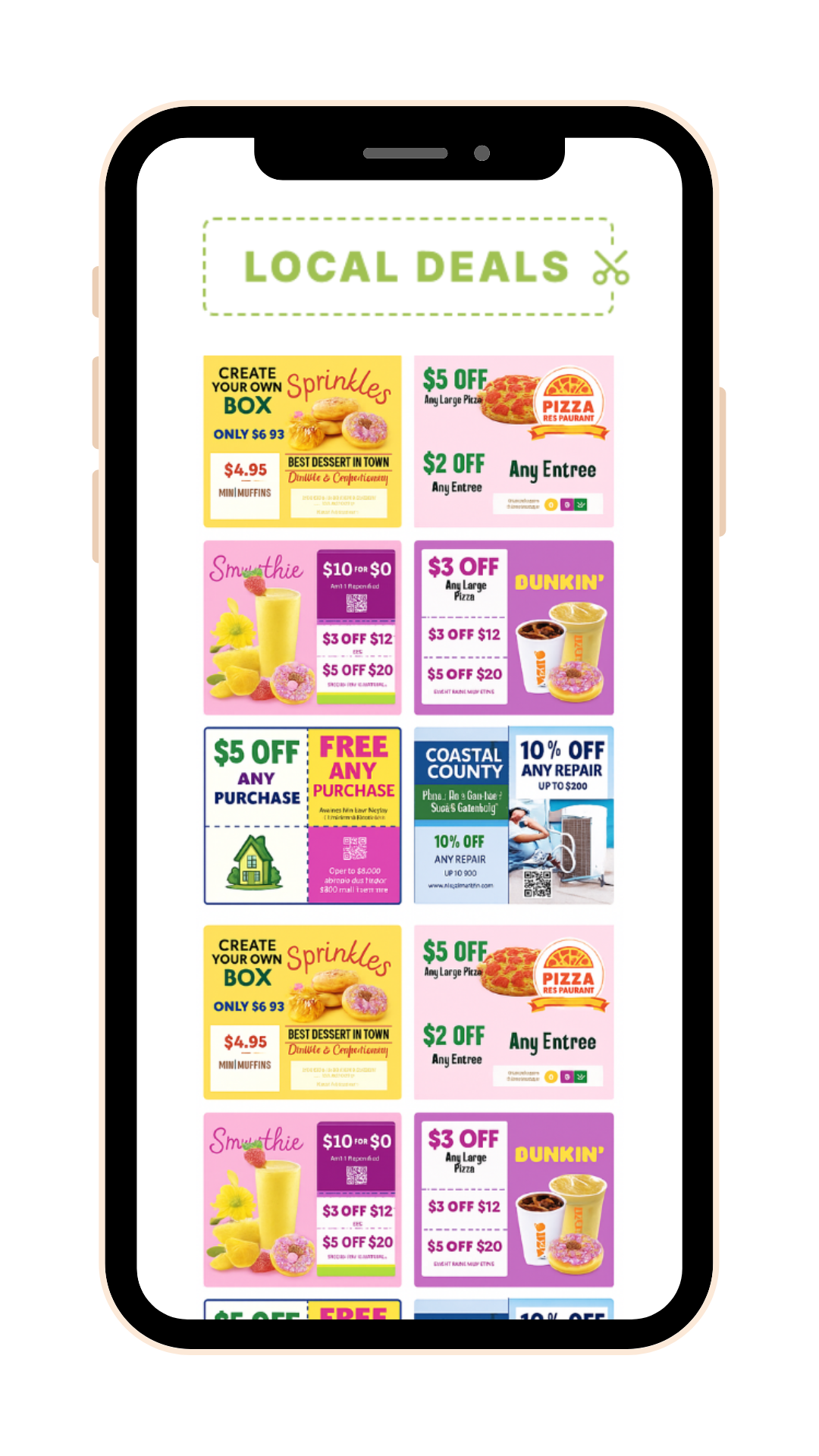 Mobile app mockup showing QR code scanning